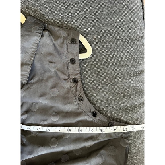 Sun Kim XL Sleeveless Button Down Gray Polka Dot Tunic Vest Parachute Fabric - Picture 8 of 9